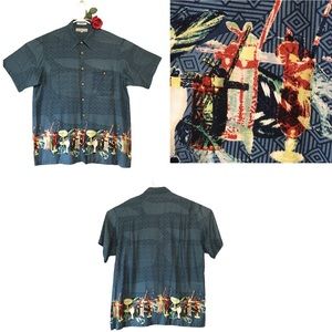 Shirt Hawaiian MARTINI glasses Imprint 100% rayon Graphics